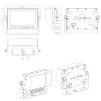 AMPIRE TFT-monitor 17,8 cm (7), 2 video-ingangen (AHD/CVBS), waterdicht IP69