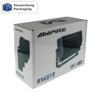 AMPIRE TFT-monitor 17,8 cm (7), 2 video-ingangen (AHD/CVBS), waterdicht IP69