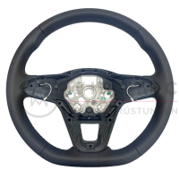 Original Volkswagen leather steering wheel, black stitching, with shift paddles (without buttons and covers)