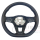 Original Volkswagen leather steering wheel, black stitching, with shift paddles (without buttons and covers)