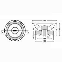 AMPIRE DVC subwoofer, 16.5cm/6.5, 4+4 ohms