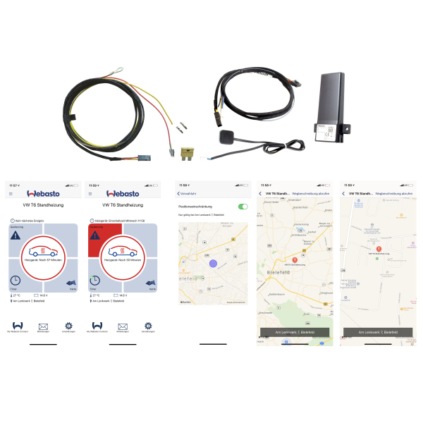 Webasto ThermoConnect Tcon2 uitbreidingsset voor VW Caddy 4 (type SA) met standkachel en timer via MFA af fabriek
