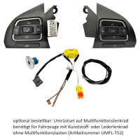 Retrofit kit for shift paddles for VW Passat B7, delivery including new leather steering wheel