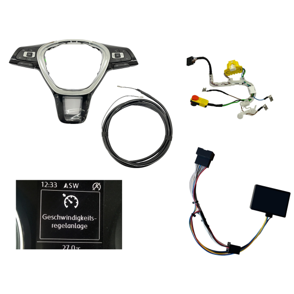 VW Touran 5T ombouwset CCS cruise control systeem en multifunctioneel stuurwiel voor voertuigen zonder MFL vanaf productiedatum 30.07.2018