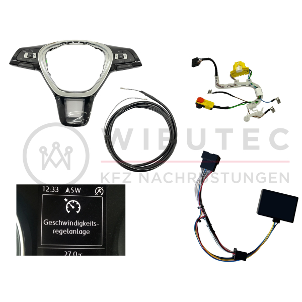 VW Touran 5T retrofit kit cruise control system and multifunction steering wheel for vehicles from production date 30.07.2018