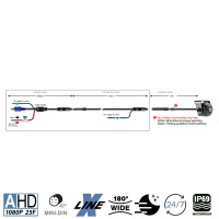 AMPIRE Mini rear view camera (AHD), 180° (KIA802)