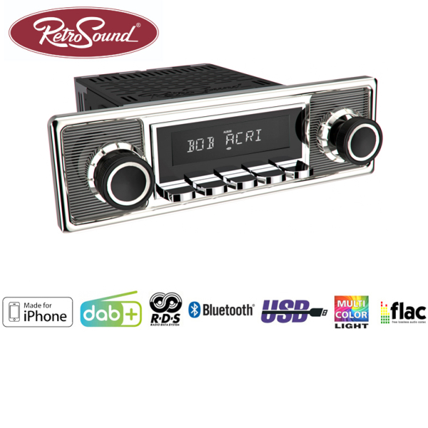 RETROSOUND "MOTOR-6DAB" DAB+ Complete Set "Becker Chrome" with accessories