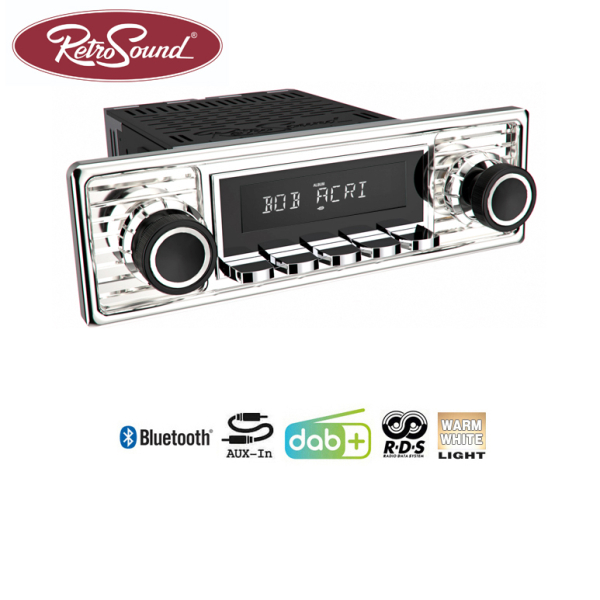 RETROSOUND "MOTOR-1DAB-1" DAB+ Complete Set "Chrome" with Bluetooth®