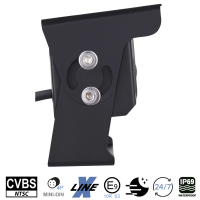 AMPIRE camera (CVBS), zwart, 125°, IP69K, montage aan de achterzijde, 10m kabel