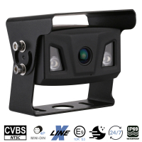 AMPIRE camera (CVBS), zwart, 125°, IP69K, montage aan de achterzijde, 10m kabel