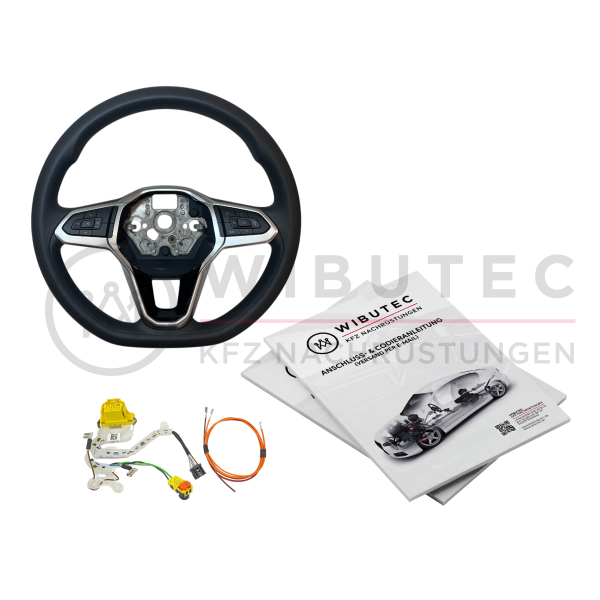 VW T6.1 Nachrüstset Multifunktionslenkrad ohne Bedientasten für Geschwindigkeitsregelanlage (8T0)