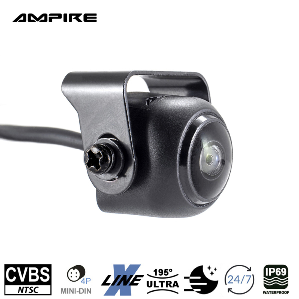 AMPIRE Mini-achteruitrijcamera (CVBS), 195° [NIEUWE VERSIE]