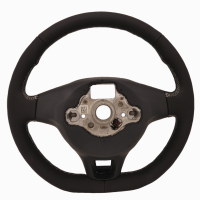 VW R-Line multifunction steering wheel with ACC and assistance button, without shift paddles, silver stitching, heated, 17A419091K