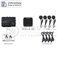 AMPIRE parking aid for front bumper, GPS controlled, matt black, flush mounting