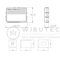AMPIRE Achterparkeerhulp, 4-sensor, Mat Zwart, Voor- en Onderbouw Montage, Waterdicht