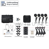 AMPIRE Rear Parking Assistance, 4-sensor, Matte Black, Front and Undermount Installation, Waterproof