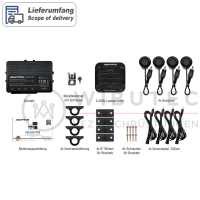 AMPIRE Achterparkeerhulp, 4-sensor, Mat Zwart, Voor- en Onderbouw Montage, Waterdicht