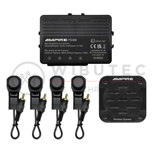AMPIRE parking aid for rear bumper, matt black, rear...