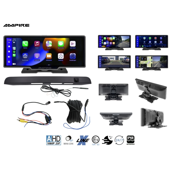Ford Tourneo Connect met vleugeldeuren retrofitkit achteruitrijcamera, Apple CarPlay®, Android Auto en dashcam in één set