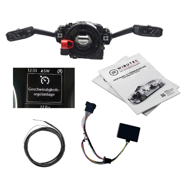 VW Touran 5T ombouwset CCS cruise control systeem via stuurkolomschakelaar voor voertuigen zonder MFL vanaf productiedatum 30.07.2018