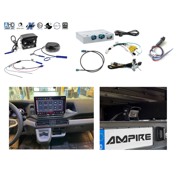 Retrofit kit rear view camera including connection interface for Volkswagen Crafter SZ Pritsche Facelift (commissioning possible without coding)