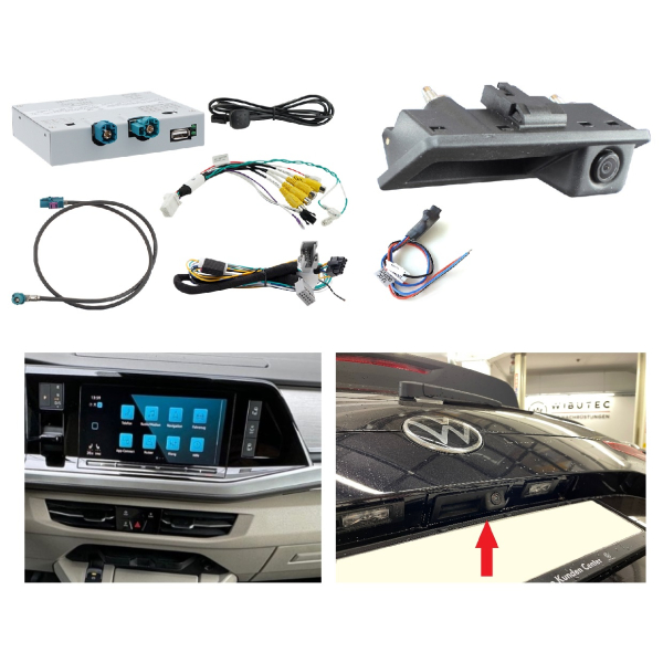 Retrofitset achteruitrijcamera inclusief aansluitinterface voor VW T7 (inbedrijfstelling mogelijk zonder codering)