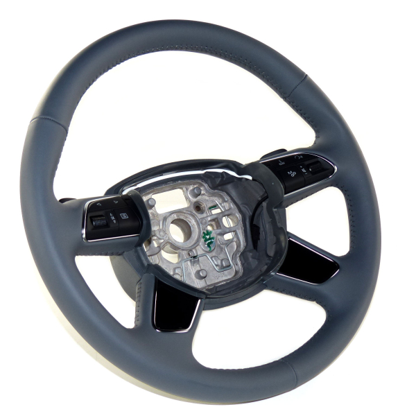 Audi A8 4H D4 original multifunction steering wheel, grey with shift paddles, part number 4H0419091AM