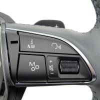 Audi A8 4H D4 original multifunction steering wheel, grey with shift paddles, part number 4H0419091AM