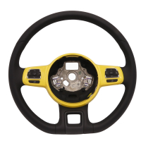 Original Volkswagen multifunction steering wheel for VW Beetle 5C with yellow cover, part number 5C0419091AG B1B