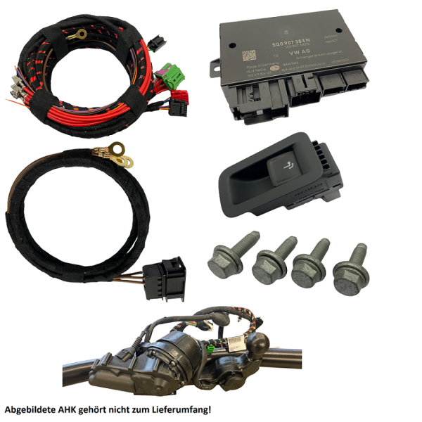 Audi Q4 F4 connection package for swivel trailer coupling, consisting of cable set, control unit, button and screws