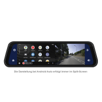 AMPIRE smartphone spiegelmonitor 22,9 cm (9") met AHD dashcam en achteruitrijcamera-ingang