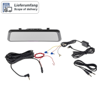 AMPIRE smartphone spiegelmonitor 22,9 cm (9") met AHD dashcam en achteruitrijcamera-ingang