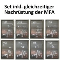 Nachrüstset Leder - Multifunktionslenkrad mit Schaltwippen für VW T6 inkl. Geschwindigkeitsregelanlage über Lenkrad, Nahtfarbe moonrock grey