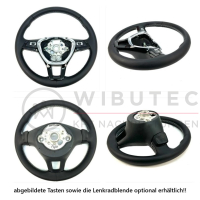 Retrofitset Tiptronic schakelpaddles op het stuur voor VW T6 tot modeljaar 2019, stuurwiel met zwarte stiksels