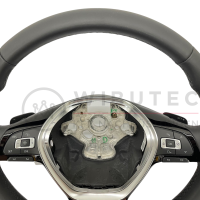 Retrofitset Tiptronic schakelpaddles op het stuur voor VW T6 tot modeljaar 2019, stuurwiel met zwarte stiksels