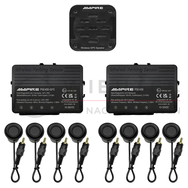 AMPIRE parking aid for front and rear bumpers, GPS...
