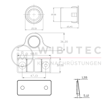 AMPIRE parking aid for front and rear bumpers, GPS controlled, matt black, flush-mounted
