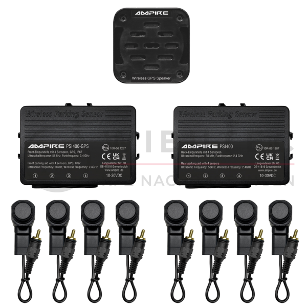 AMPIRE parking aid for front and rear bumpers, GPS...