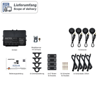 AMPIRE parking aid for additional trailer, matt black, flush-mounted and surface-mounted, waterproof