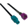 AMPIRE cable HSD water blue, plug - straight socket, 26cm