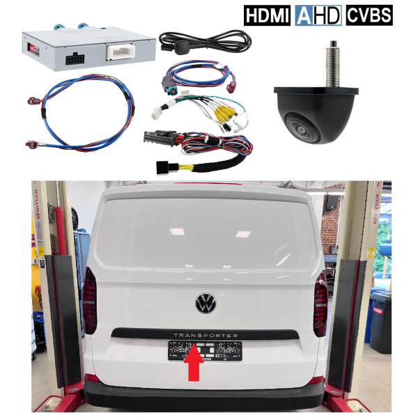 Nachrüstsatz Rückfahrkamera inkl. Anschlussinterface für VW T7 Caravelle auf Ford Basis (Inbetriebnahme ohne Codierung möglich)