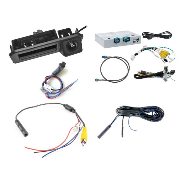 Retrofitset achteruitrijcamera inclusief aansluitinterface voor Skoda Kamiq NW4 met 9,2 inch display (inbedrijfstelling mogelijk zonder codering)