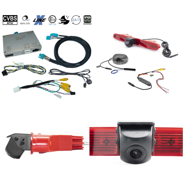 Retrofitset achteruitrijcamera inclusief aansluitinterface voor Peugeot Rifter 3 vanaf 2018