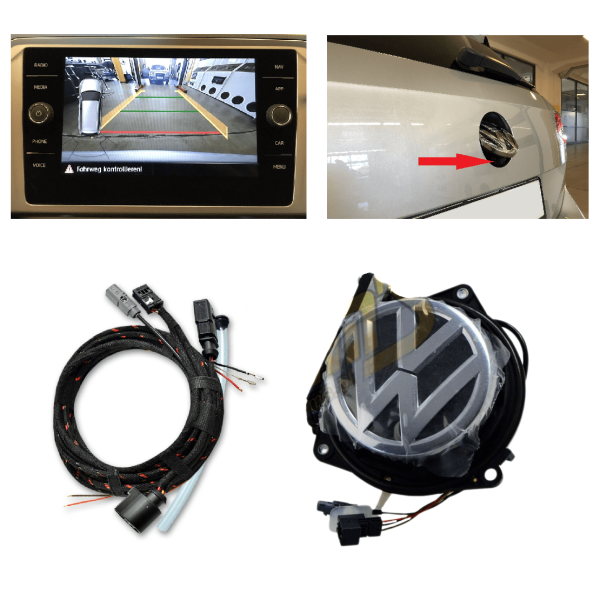 VW Passat B8 3G retrofit kit achteruitrijcamera HIGH met dynamische hulplijnen, inbedrijfstelling alleen mogelijk via ODIS en SVM