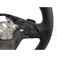 Retrofit kit Tiptronic shift paddles on the steering wheel for VW T6 up to model year 2019 (flattened steering wheel), seam color blue