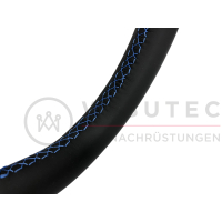 Retrofit kit Tiptronic shift paddles on the steering wheel for VW T6 up to model year 2019 (flattened steering wheel), seam color blue