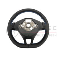 Retrofit kit Tiptronic shift paddles on the steering wheel for VW T6 up to model year 2019 (flattened steering wheel), seam color blue