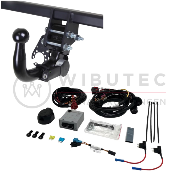 VW Tiguan CT Anhängerkupplung abnehmbar mit abklappbarer Steckdose und 13-poligem Elektrosatz