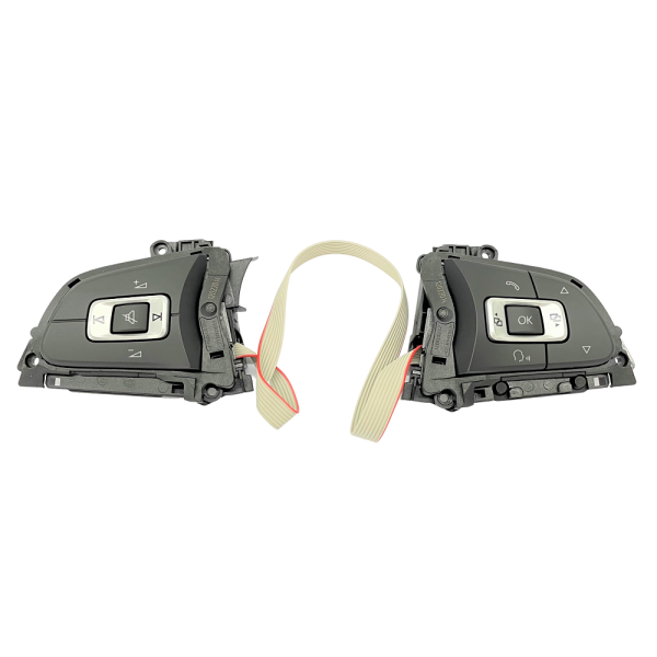 Multifunction buttons 6C0959442 for leather steering wheel, suitable for VW Polo 6C, VW Sharan 7N Facelift, VW Jetta 5C and VW Caddy SA without paddle shifters.