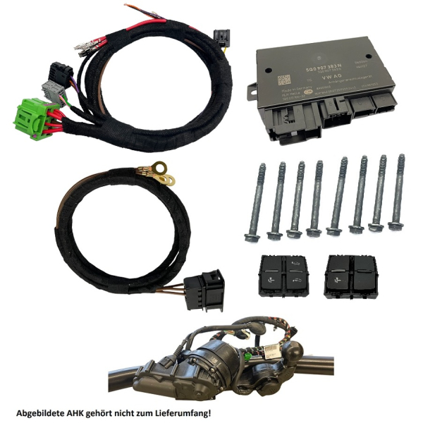 VW Touareg CR Anschlusspaket für schwenkbare Anhängerkupplung, bestehend aus Kabelsatz, Steuergerät, Taster und Schrauben